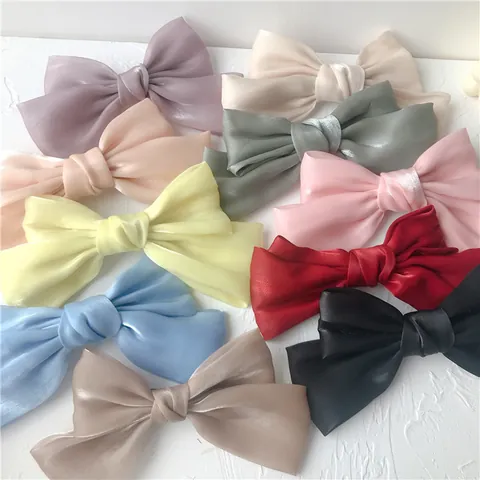 Fermaglio per Capelli in Raso a Fiocco Stile Francese per Donna Dolce Perla Artificialto Grande Clip a Molla Elegante Copricapo Accessori