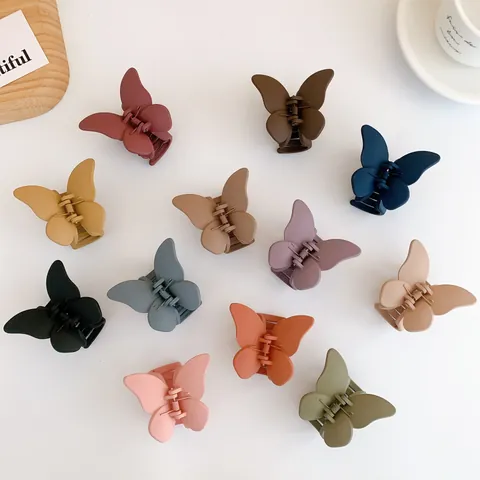 Matte Vlinder Haarklem Elegant PC Antislip Haargrijper Voor Dames Meisjes Minimalistisch Koreaanse Stijl Haaraccessoires Haarspelden Voor Dik Haar