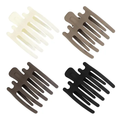 Grote Matte Glanzende Plastic Haarklem Voor Vrouwen Vijf Tanden Antislip Sterke Grip Paardenstaart Haaraccessoires Haarklemmen