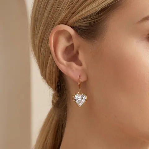 Edelstahl Herz Strass Ohrstecker Für Damen Süße Kristall Dangle Ohrringe Für Mädchen Täglicher Schmuck