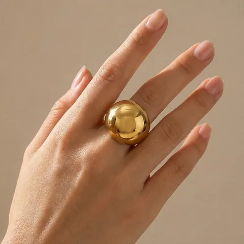 Anelli In Acciaio Inossidabile 304 Placcati In Oro 14k Casual Minimalisti A Tinta Unita