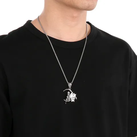 Ancient Egyptian Myth Goddess Pendant Stainless Steel Dark Retro Winged Isis Star Moon Vintage Jewelry Necklace For Men Women