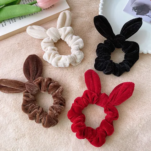 Dolci Elastici per Capelli in Velluto con Orecchie di Coniglio per Donna Fiocco Fatto a Mano Fasce Elastiche Accessori Capelli