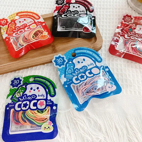 Colorful Small High Elastic Hair Ties Nylon Cartoon Fruit Pattern Hair Bands Hair Scrunchies For Kids Girls Hair Accessories