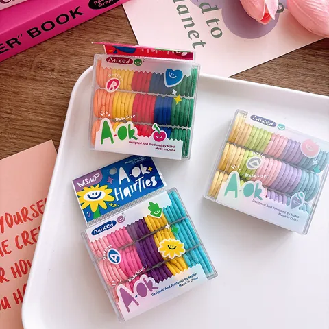 Mini Elastic Hair Ties For Toddlers Kids Girls Colorful High Stretch Seamless Hair Bands Assorted Hair Accessories Baby Size