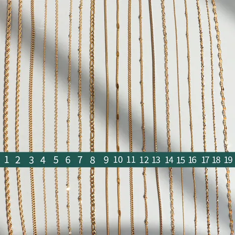 Minimalist Stainless Steel Necklace Chain For Women 18K Gold Plated Figaro Rope Box Snake Water Wave Chain Necklace Fashion Jewelry