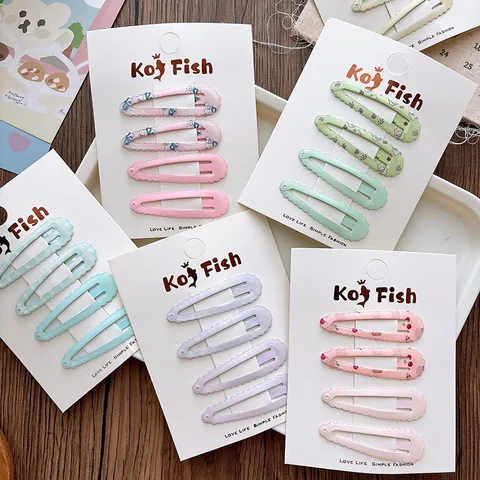 Set di Fermagli per Capelli BB con Fiori e Orsi per Donna Ragazza in Metallo con Bordo a Festoncino Accessori per Capelli