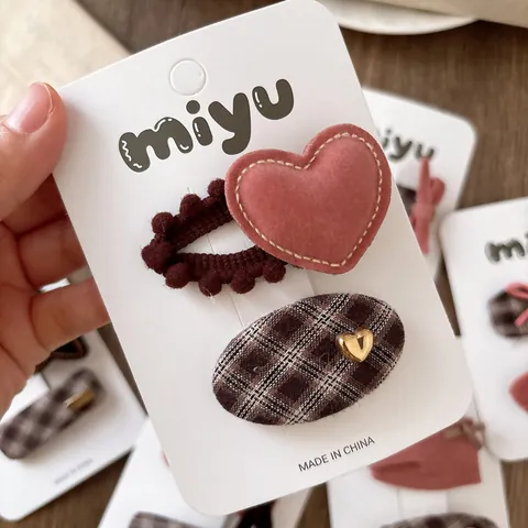 Women Girls Sweet Plaid Velvet Bowknot BB Hair Clips Hand-made Fabric Hairpins Side Clips Daily Styling Hair Accessories