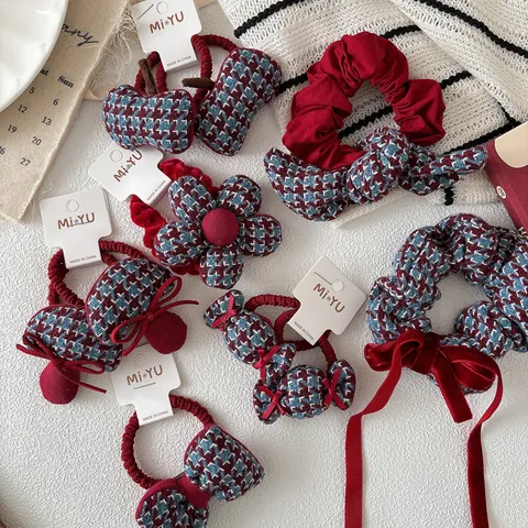 Goma de Pelo con Lazo de Pata de Gallo Coletero de Tela Vintage para Mujer Niñas Accesorios para el Cabello