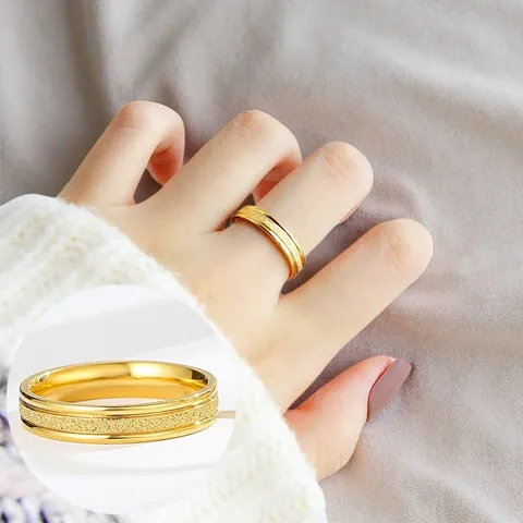 Minimalistische Gematteerde Titanium Stalen Ring Voor Dames Heren Luxe Koreaanse Stijl Kleurecht Eenvoudige Band Unisex Mode Sieraden