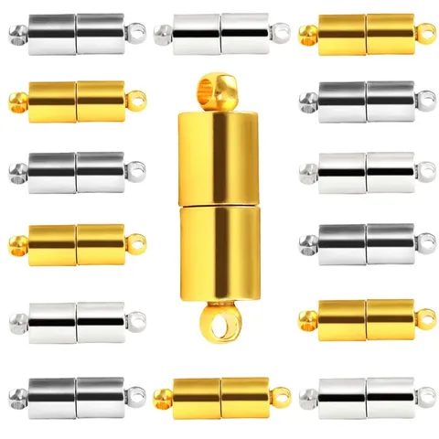 Alloy Cylindrical Magnetic Clasps For Jewelry Making DIY Necklace Bracelet Connector Polished Metallic Fastener Accessories