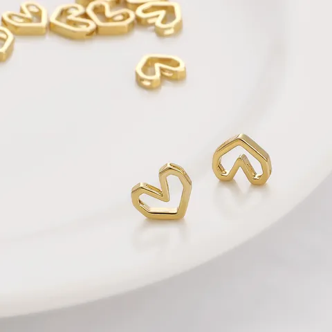 Γεωμετρικό Μενταγιόν Καρδιά 14K Επιχρυσωμένο Χάλκινο Κοίλο Καρδιά Charms για DIY Κολιέ Βραχιόλι Κατασκευή Κοσμημάτων Χειροποίητο Αξεσουάρ