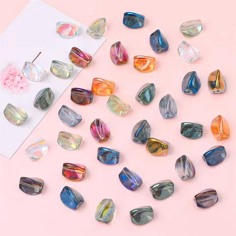 Irregular Glass Beads Aurora AB Coating Faceted Loose Beads For DIY Bracelet Necklace Jewelry Making Handicrafts Materials