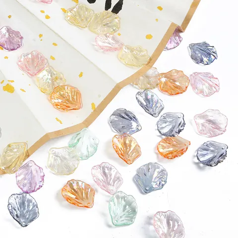 Iridescent ABS Imitation Artificial Pearl Shell Peony Petal Beads DIY Jewelry Making Material Earrings Hairpins Floral Accessory