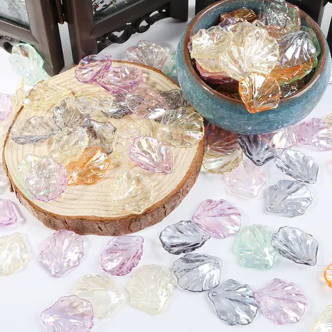 Iridescent ABS Imitation Artificial Pearl Shell Peony Petal Beads DIY Jewelry Making Material Earrings Hairpins Floral Accessory