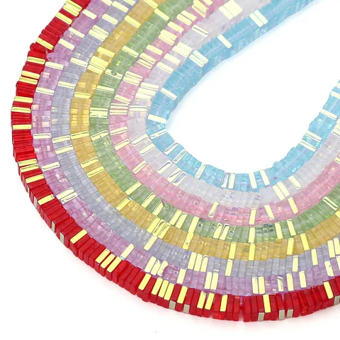 Glass Square Loose Beads Faceted Crystal Spacer Beads For DIY Handmade Jewelry Making Bracelet Craft Supplies