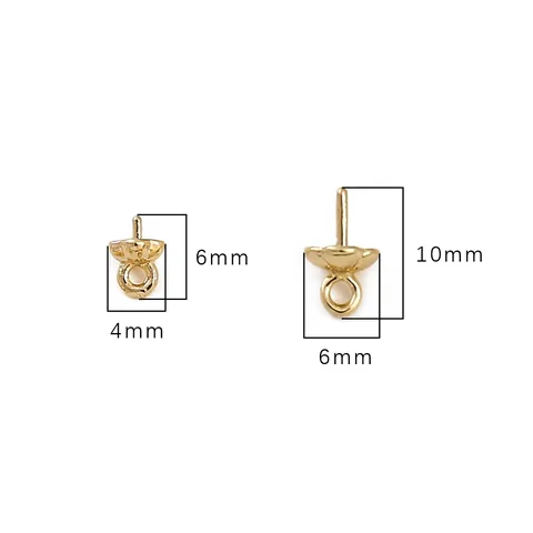 14K Gold Gefüllte Becher Und Stift Aufhänger Für Halb Gebohrte Künstliche Perlen Schmuckzubehör DIY Zubehör Für Halsketten Armbänder Ohrringe