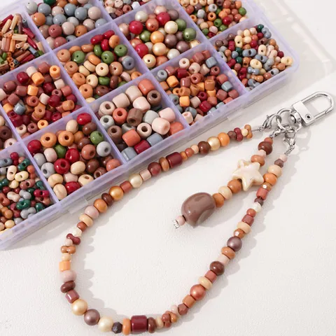 Maillard Color Mixed Glass Beads For DIY Jewelry Making Round Peanut Abacus Cylinder Tube Beads Necklace Craft Material