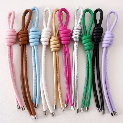 Handmade Peru Knot Leather Lanyard Braided Bag Charm For DIY Keychain Jewelry Making Accessories For Women Men Gift