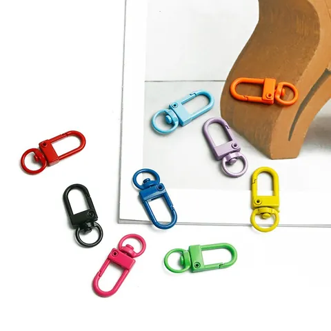 Swivel Lobster Clasp Alloy Snap Hook Candy Color Spray Paint Hook For DIY Jewelry Making Keychain Bag Accessories Decoration