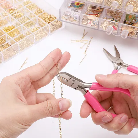 Pink Handle Jewelry Pliers DIY Handmade Crafting Tools Stainless Steel Rust-proof Mini Pliers For Jewelry Making Repair