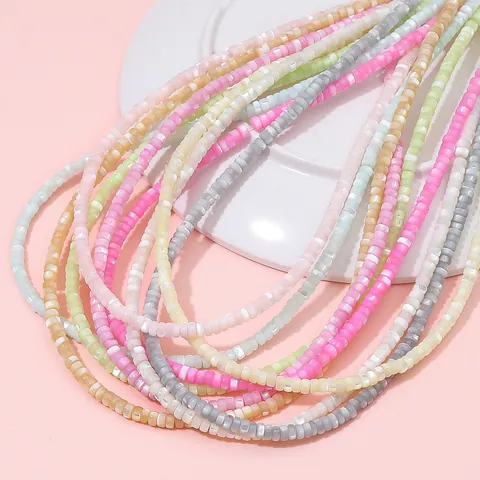 Natural Colored Trochus Shell Spacer Beads Round Disk Mother Of Pearl Loose Beads For DIY Jewelry Making Bracelet Necklace Accessory