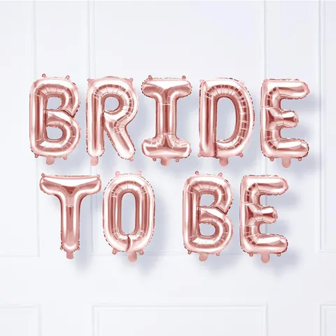 Bride To Be Aluminiumfolie Buchstaben Luftballons Set Metallic Roségold Gold Silber Für Junggesellinnenabschied Hochzeit Deko