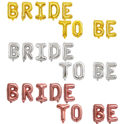 Bride To Be Aluminiumfolie Buchstaben Luftballons Set Metallic Roségold Gold Silber Für Junggesellinnenabschied Hochzeit Deko