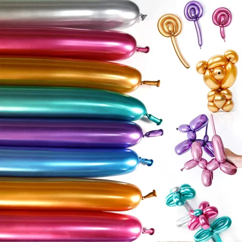 Metallic Chrome Long Balloons For Magic Modeling DIY Latex Styling Balloons For Wedding Birthday Party Decorations