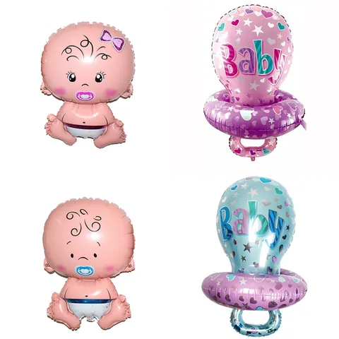Globos de Papel de Aluminio con Forma de Chupete para Bebé Globo Inflable para Baby Shower Fiesta de Cumpleaños Decoración