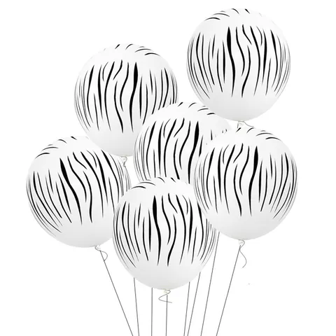 Ballons en Latex Imprimé Animal Zèbre Tigre Vache Patte Léopard Thème Jungle Décoration de Fête Pour Anniversaires
