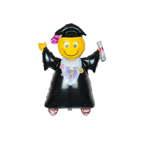 Ballons en Aluminium de Remise de Diplômes Congrats Grad Chapeau Ours Smiley Étoile Rond Carré Ballons Décoration Fête