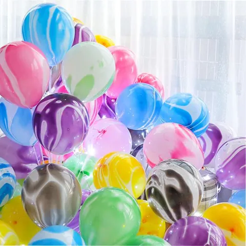 Verdickte Achat Marmor Latexballons Bunte Künstlerische Wirbelmuster Für Hochzeit Geburtstag Jubiläum Party Dekoration