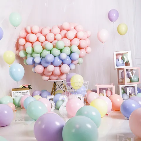 Macaron Runde Latex Luftballons Verdickt Bonbonfarben Für Hochzeit Geburtstag Feier Party Dekoration Festliches Zubehör