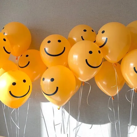 Yellow Smiley Face Latex Balloons Round Decorative Balloons For Birthday Party Wedding Event Celebration Decoration