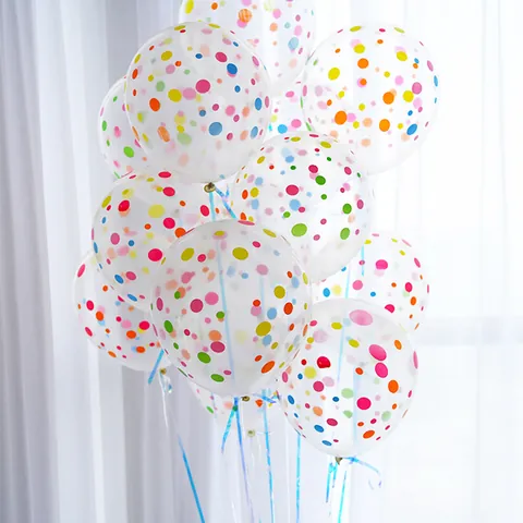 Transparent Polka Dot Latex Balloons Colorful Printed Thickened Balloons For Birthday Wedding Party Decoration
