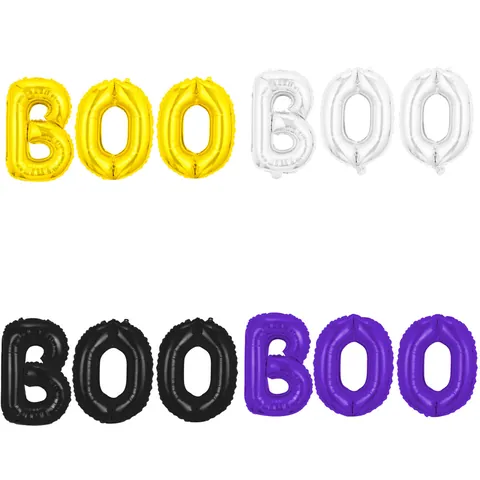 Globo Letra BOO Halloween 16 Pulgadas Globo de Papel de Aluminio Mylar Decoración de Fiesta Accesorio de Casa Embrujada