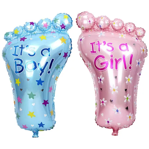 Palloncino in Alluminio a Forma di Piede di Bambino Decorazione per Festa Gender Reveal Maschio Femmina Baby Shower Compleanno
