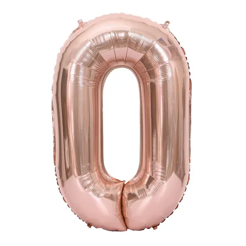 Large Rose Gold Number Foil Balloon Metallic Mylar Balloon For Birthday Party Anniversary Celebration Event Decoration
