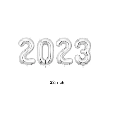 2023 Number Aluminum Foil Balloons Metallic Balloons For New Year Graduation Anniversary Party Gold Silver Rose Gold