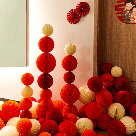 Sfera di Carta a Nido d'Ape Decorazione Appendibile Per Matrimonio Festa Compleanno Celebrazione Decorazione Casa Lanterna di Carta