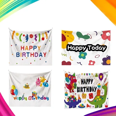 Panno di Sfondo per Compleanno a Cartoni Animati Decorazione per Feste per Bambini Sfondo in Stile Ins Arazzo Appeso per Foto