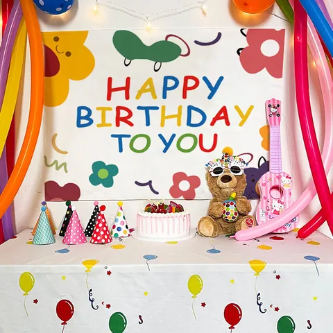 Panno di Sfondo per Compleanno a Cartoni Animati Decorazione per Feste per Bambini Sfondo in Stile Ins Arazzo Appeso per Foto