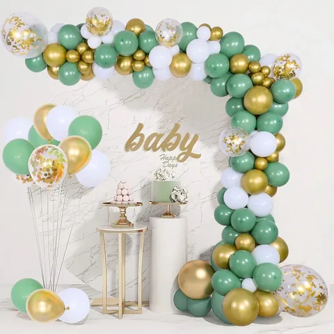 Avocado Green Balloon Arch Kit Sage Green Gold White Latex Balloons Garland Set For Birthday Wedding Jungle Party Decoration