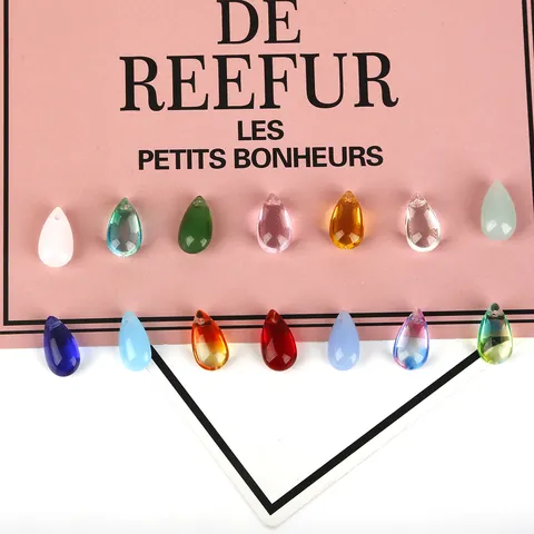 Teardrop Czech Glass Beads For Handmade Jewelry Making DIY Transparent Gradient Teardrop Charms Bulk Loose Beads Accessories