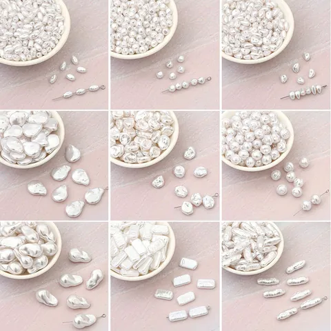 Varie Forme ABS Imitazione Künstliche Perle Perline Sciolte Per Gioielli DIY Produzione Collane Braccialetti Bianco Cuore Stella Stile Barocco