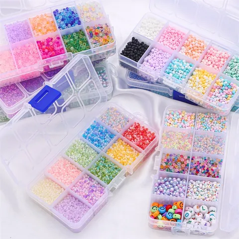 Glass Seed Beads Jewelry Making Kit Multicolor Frosted Round Beads With Letter Smiley Face Pattern DIY Bracelet Necklace Jewelry Accessories Set
