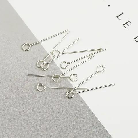 925 Sterling Silver Eye Pins For DIY Jewelry Making Handmade Earring Finding Antique Headdress Accessories Silver 9-Shaped Pins
