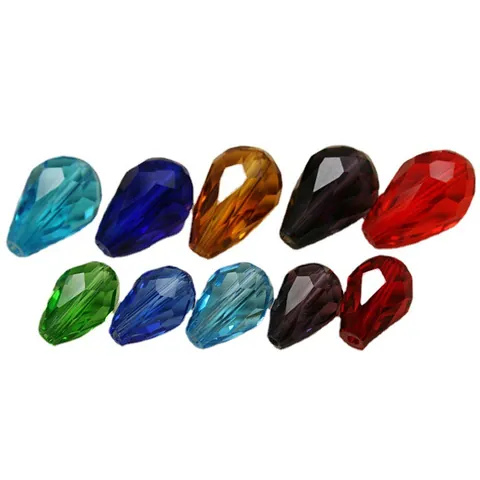 Faceted Teardrop Glass Crystal Beads For DIY Jewelry Making Bracelet Necklace Earrings Crafting Loose Beads Accessories Multi Color