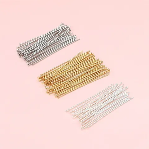 14K Gold Plated Copper T-Pins Head Pins For DIY Jewelry Making Handmade Beading Earrings Findings Materials Components